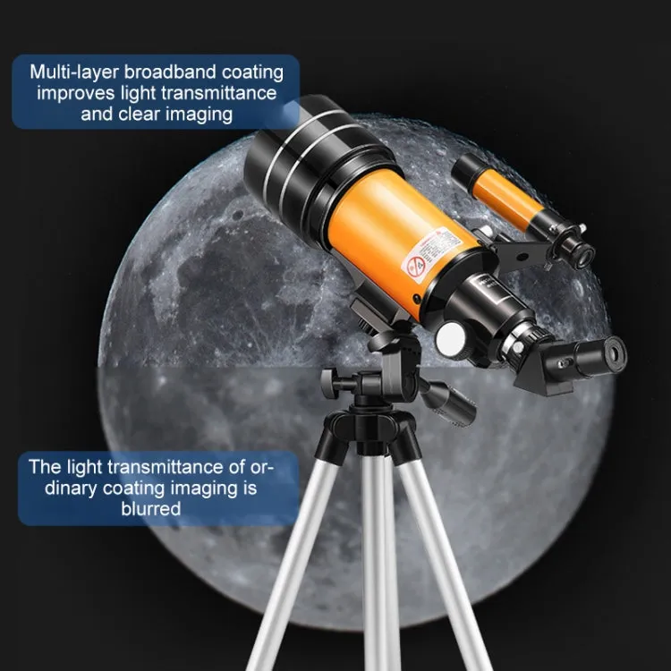 High-definition Stargazing Refracting Astronomical Telescope(Black Yellow)