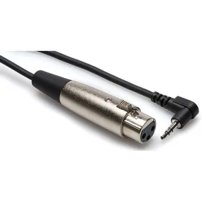 Hosa XVS101F Mini Stereo Male To 3-Pin XLR Female Angled Cable, 1'