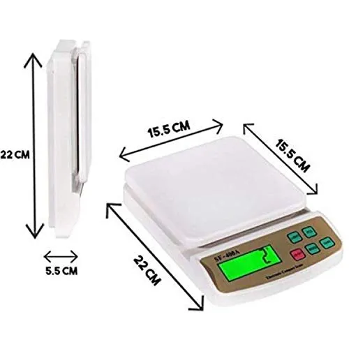 IONIX Electronic Weight Machine for Kitchen | with 6 Months Warranty | Food Weight Scale for Home, Kitchen, Shop | Small, Portable Weighing Scale for Food, Products With Adapter SF-400A 10