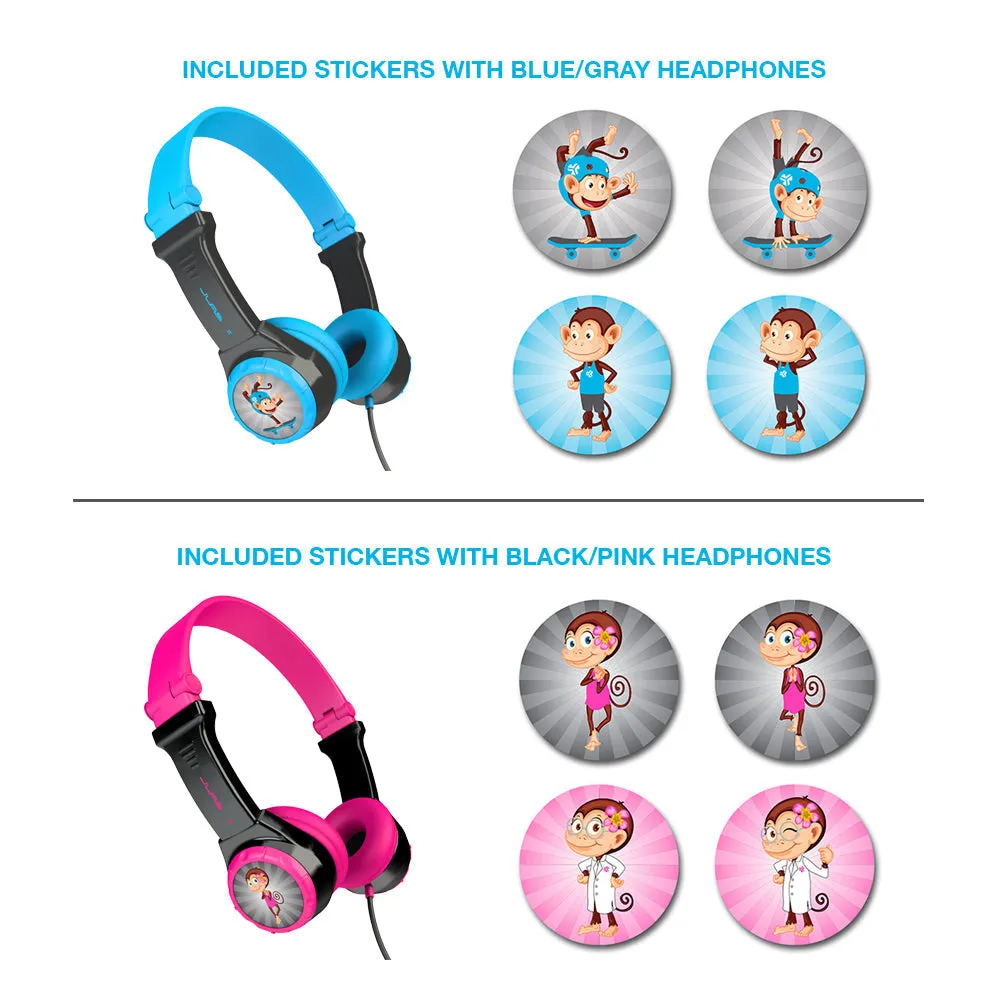 JBuddies Folding Kids Headphones Black/Pink