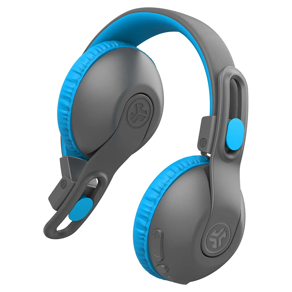 JLab Jbuddies Studio 2 Over-Ear Wireless   Wired Kids Headphone - Grey & Blue | IEUHBKSTU2RGRYBLU122