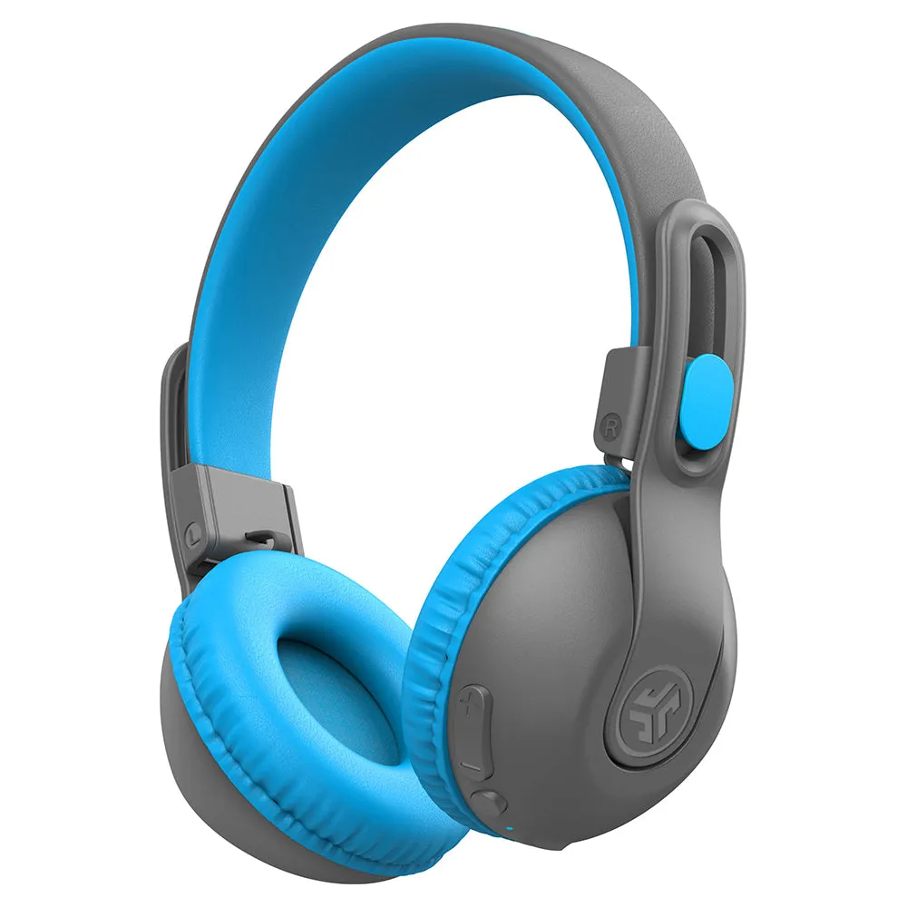 JLab Jbuddies Studio 2 Over-Ear Wireless   Wired Kids Headphone - Grey & Blue | IEUHBKSTU2RGRYBLU122