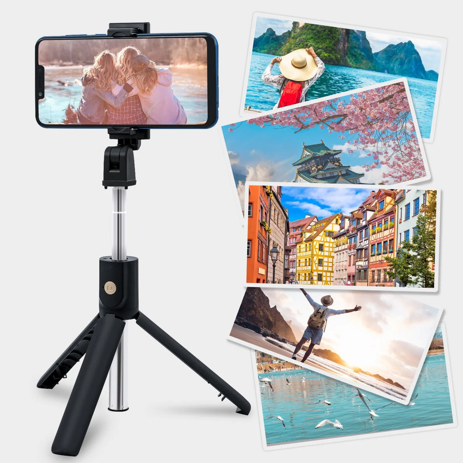 K07 Selfie Stick Integrated Tripod Stand with Wireless Remote for Mobile Phone