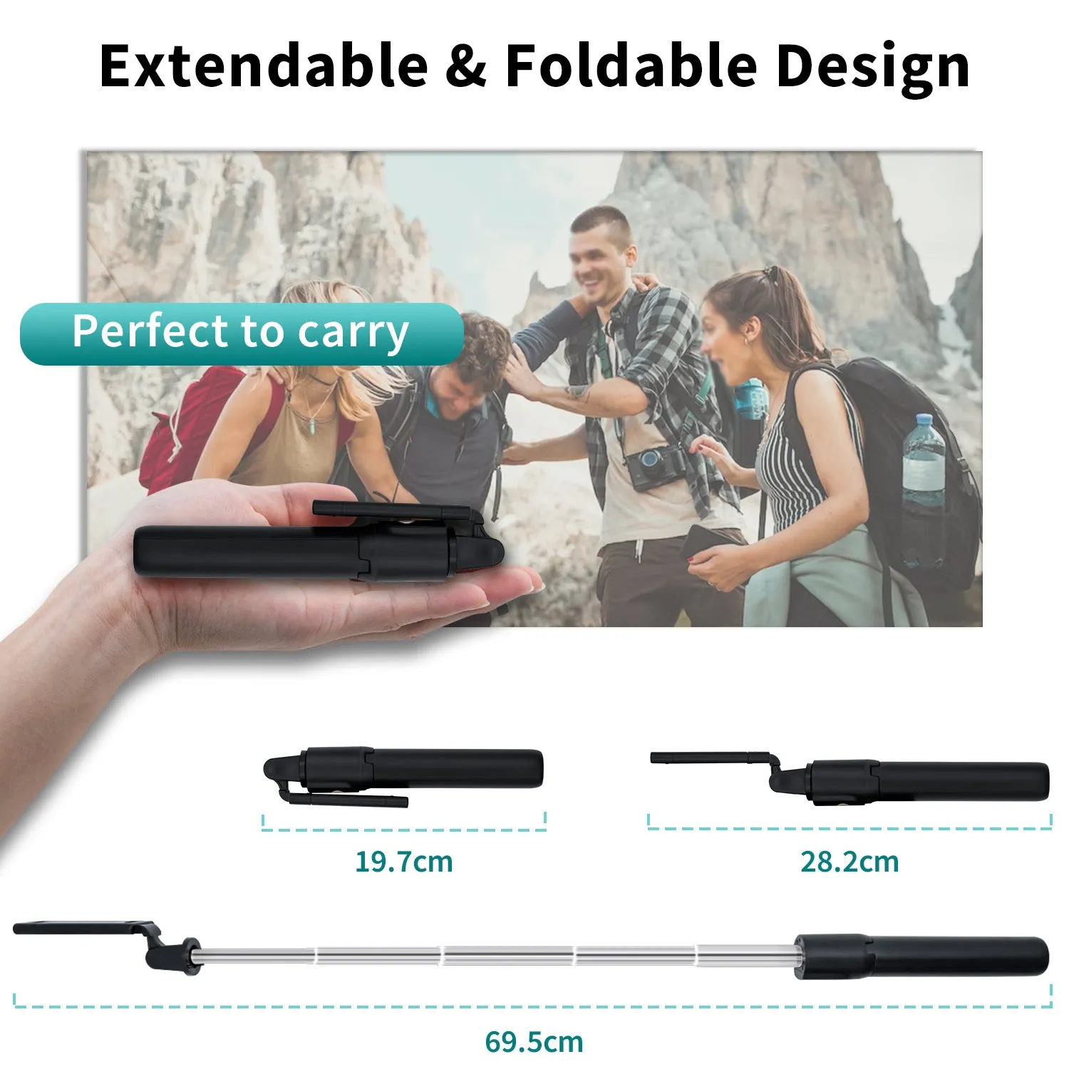 K07 Selfie Stick Integrated Tripod Stand with Wireless Remote for Mobile Phone