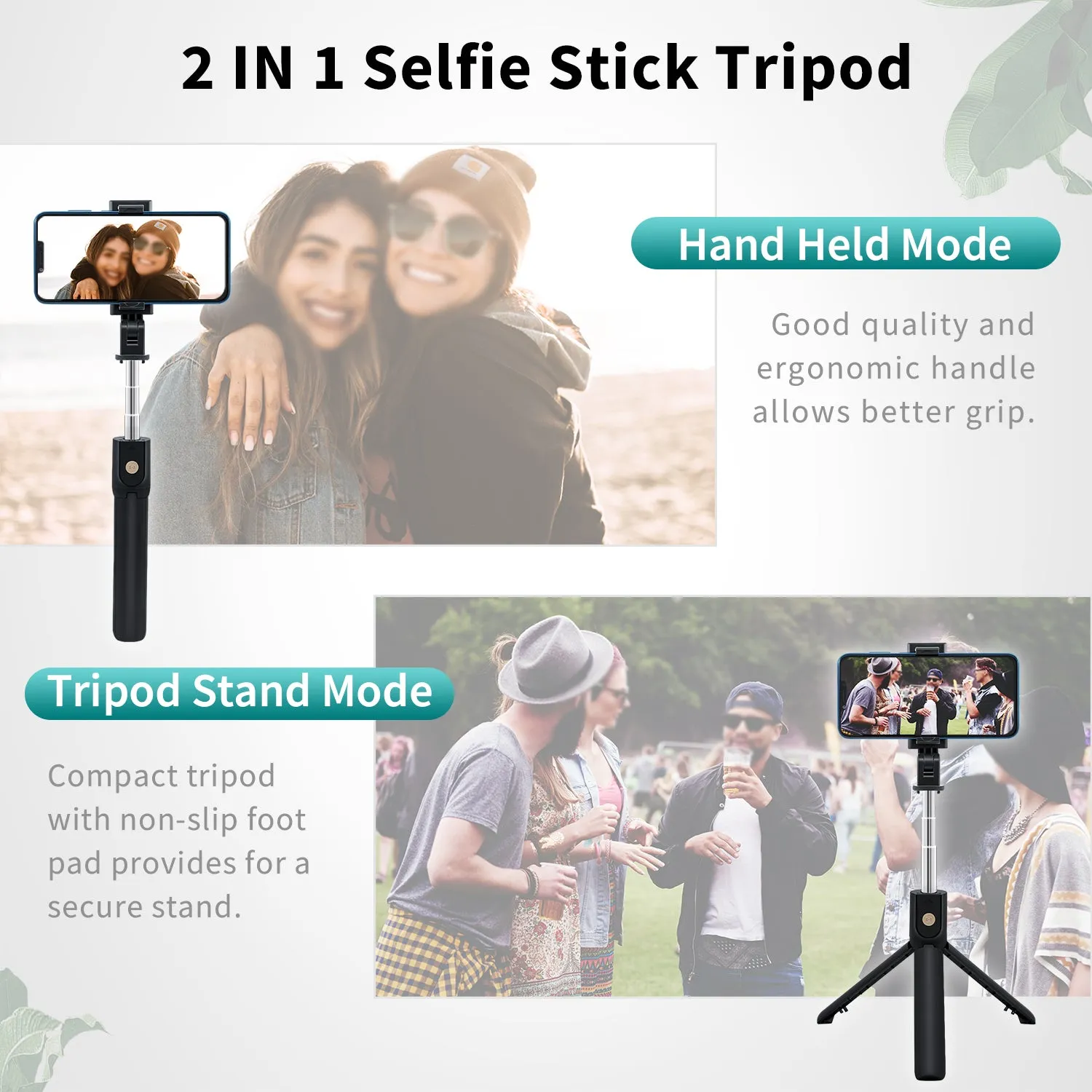 K07 Selfie Stick Integrated Tripod Stand with Wireless Remote for Mobile Phone