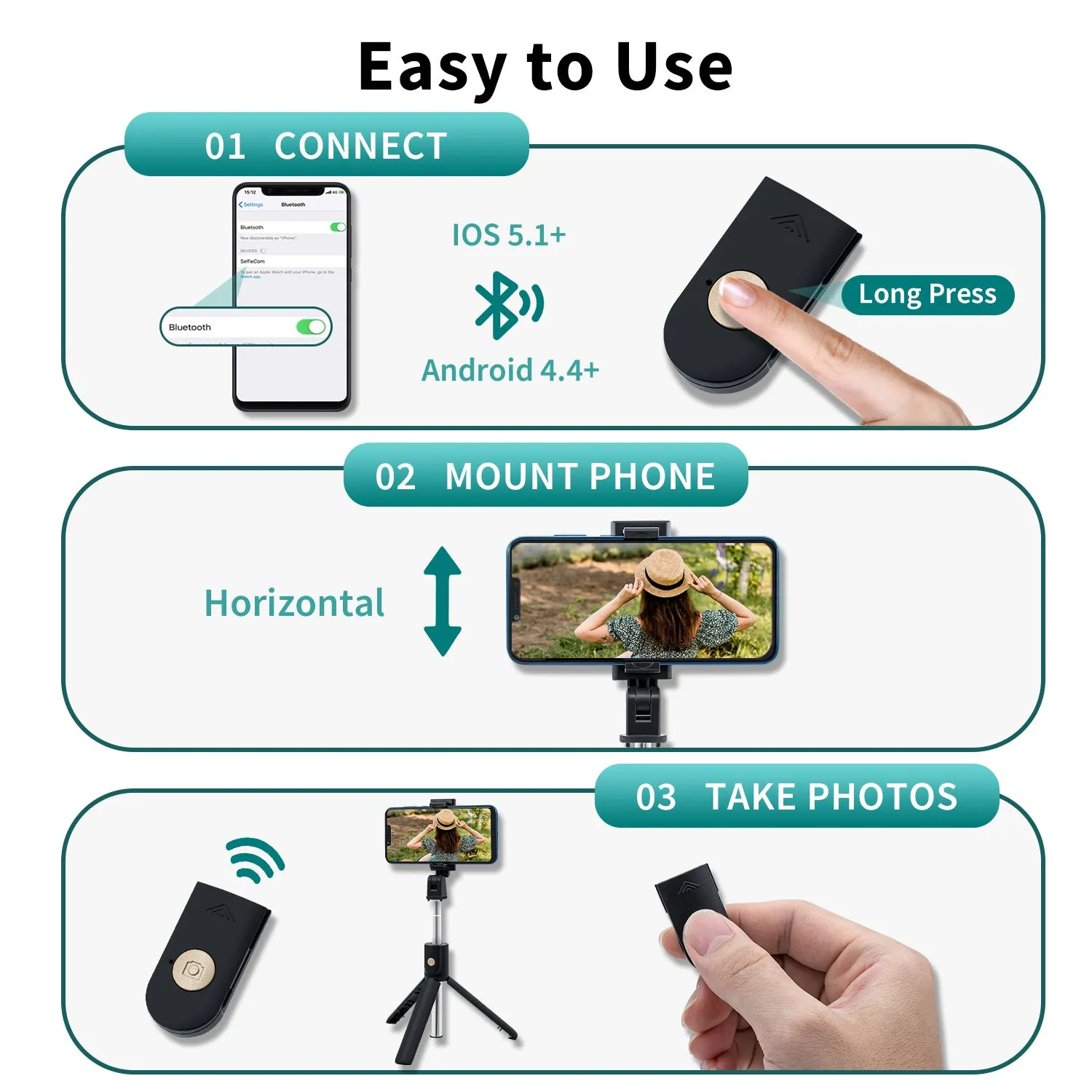 K07 Selfie Stick Integrated Tripod Stand with Wireless Remote for Mobile Phone