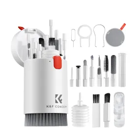 K&F Concept 20-IN-1 Portable Cleaning Tool Kit with Compact Storage Design for Cameras, Lenses, Keyboards, Laptop, Computers, Monitors, Smartphones, Tablets, Headphones, Earbuds, Earphones, Electronics, and Mobile Devices