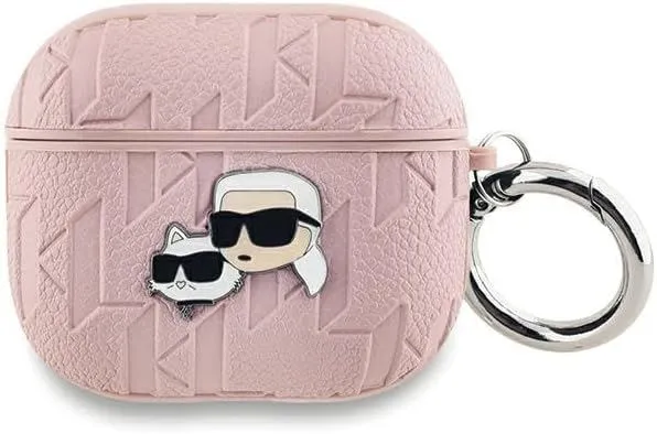 Karl Lagerfeld Monogram Karl & Choupette Head Case for AirPods 3 Pink - KLA3PGKCPP