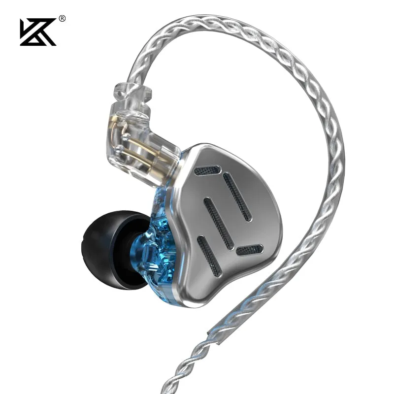 KZ ZAX In Ear Earphones 1DD 7BA HIFI Bass Monitor Headset Hybrid technology Noise Cancelling Earbuds Wired Headphones