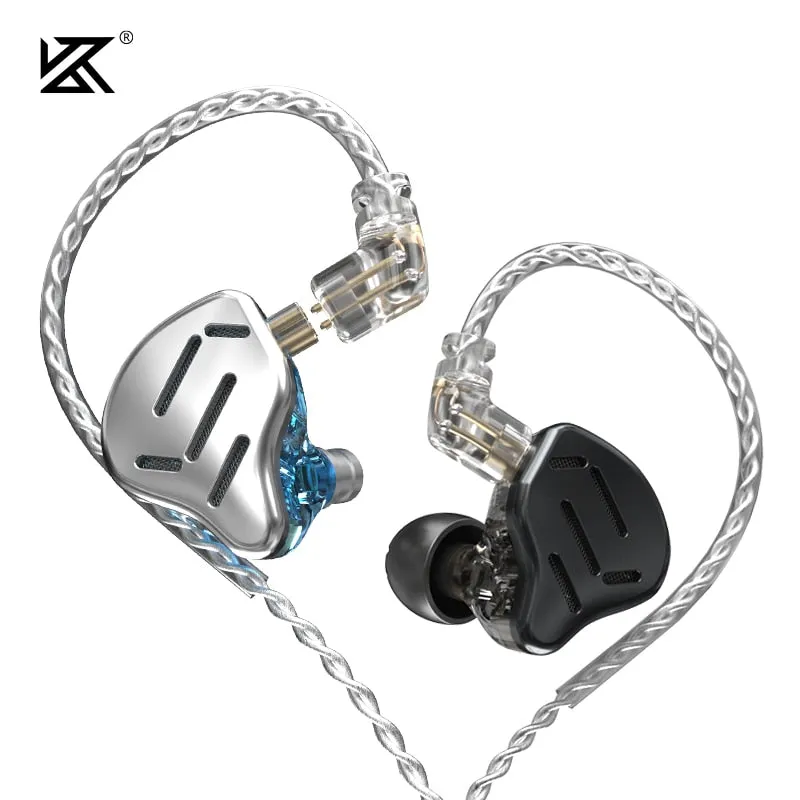 KZ ZAX In Ear Earphones 1DD 7BA HIFI Bass Monitor Headset Hybrid technology Noise Cancelling Earbuds Wired Headphones