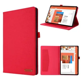 Lenovo Tab M10 FHD Plus cloth theme leather case - Red