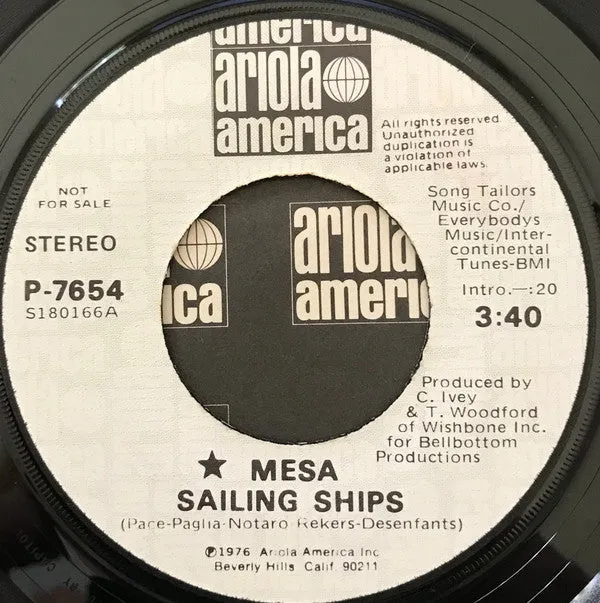 Mesa (9) - Sailing Ships (7", Promo) (NM or M-)