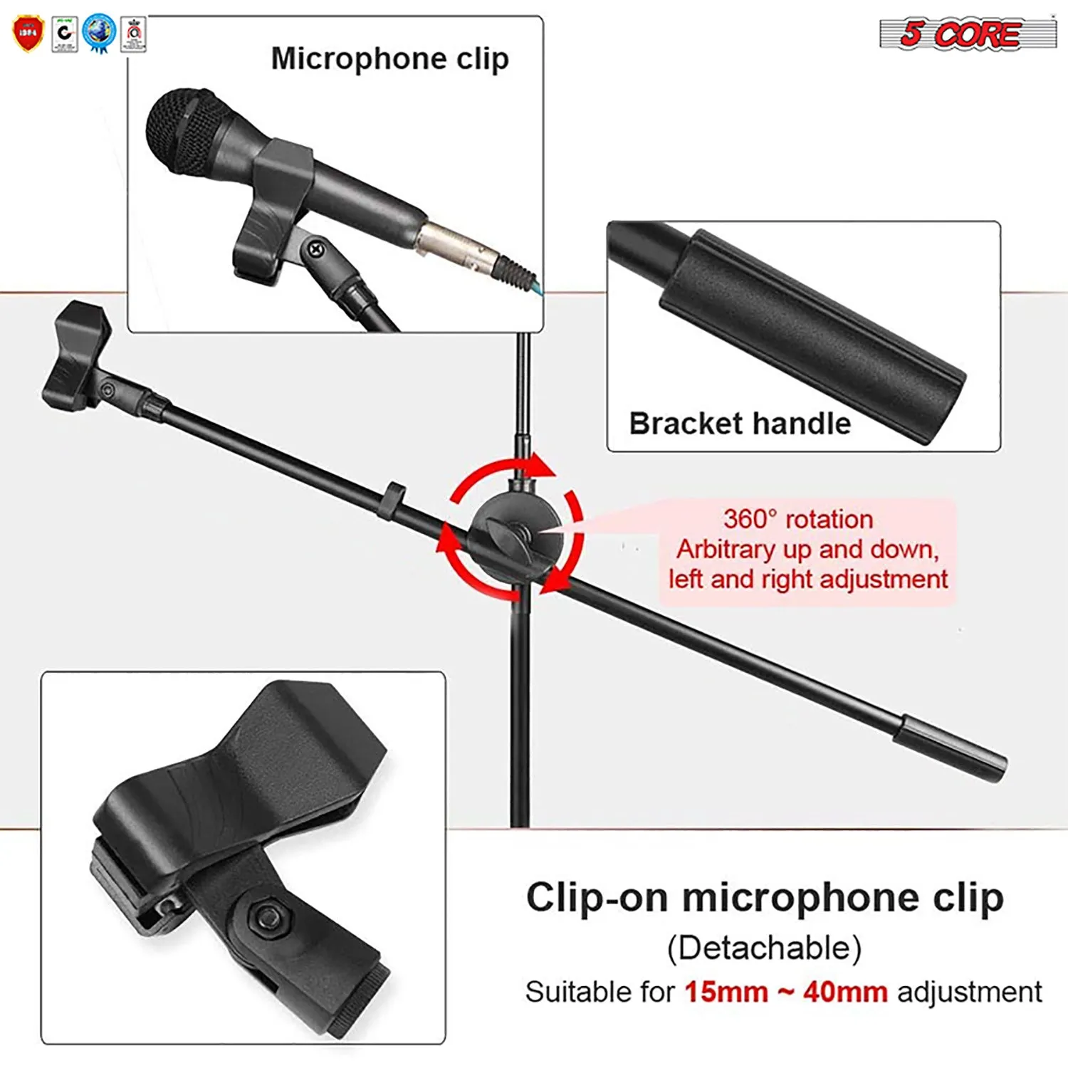 Microphone Stand   Phone Holder Floor Boom Mic Stand Gooseneck   Tablet Holder