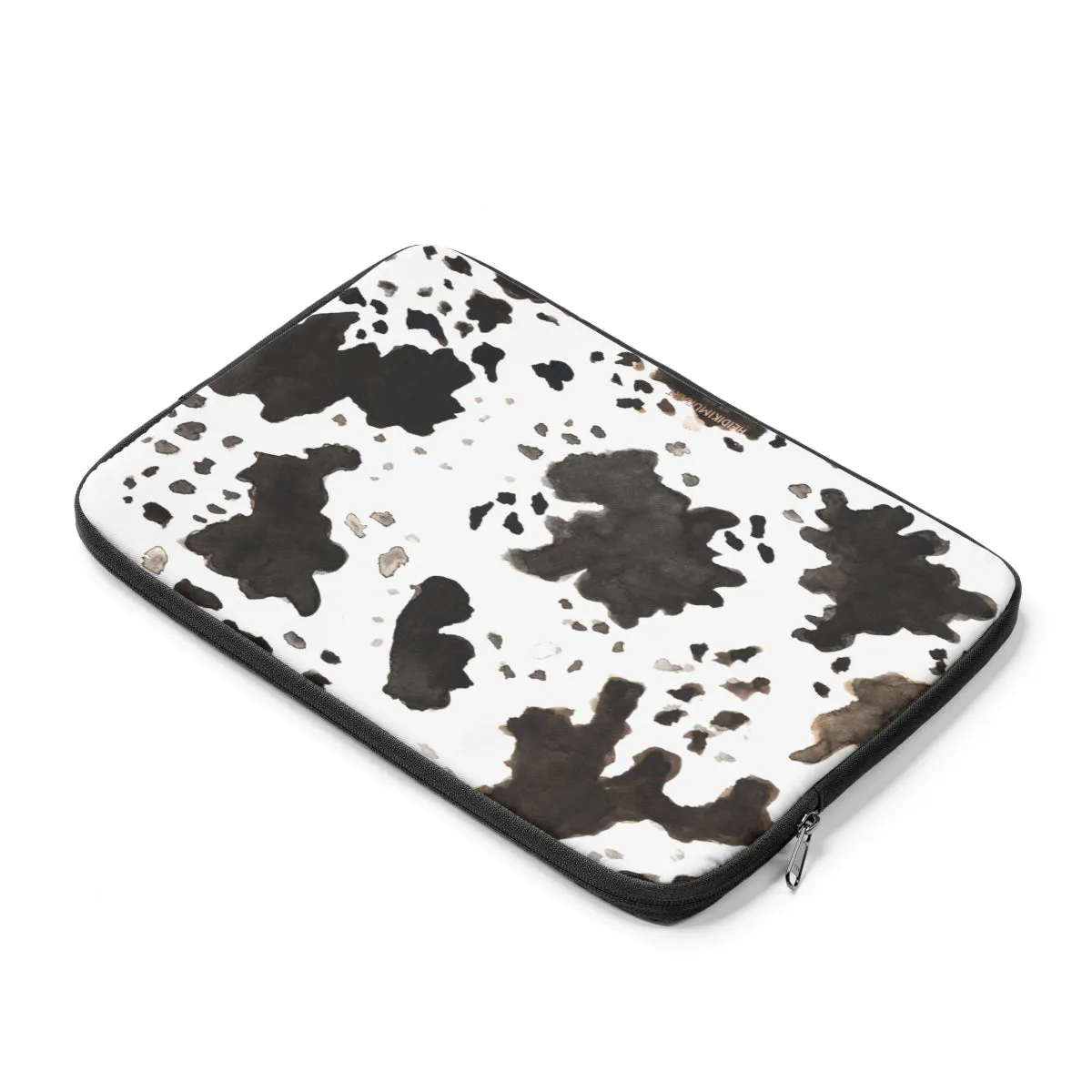 Milk Cow Animal Print 12", 13", 14" Laptop Sleeve With Top Loading Zipper-Made in USA