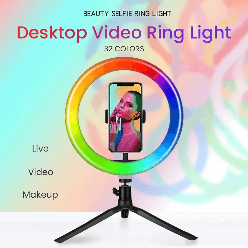 MJ-30 RGB LED Soft Ring Light With Stand-Selfie Light