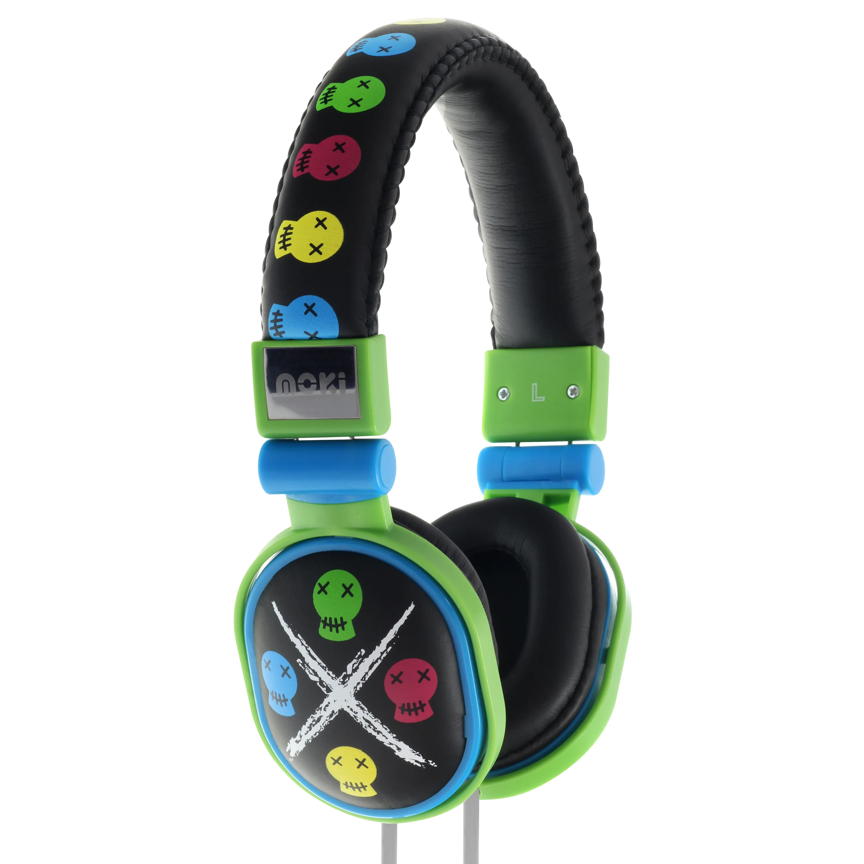 Moki Popper On-Ear Headphones - Skull Black