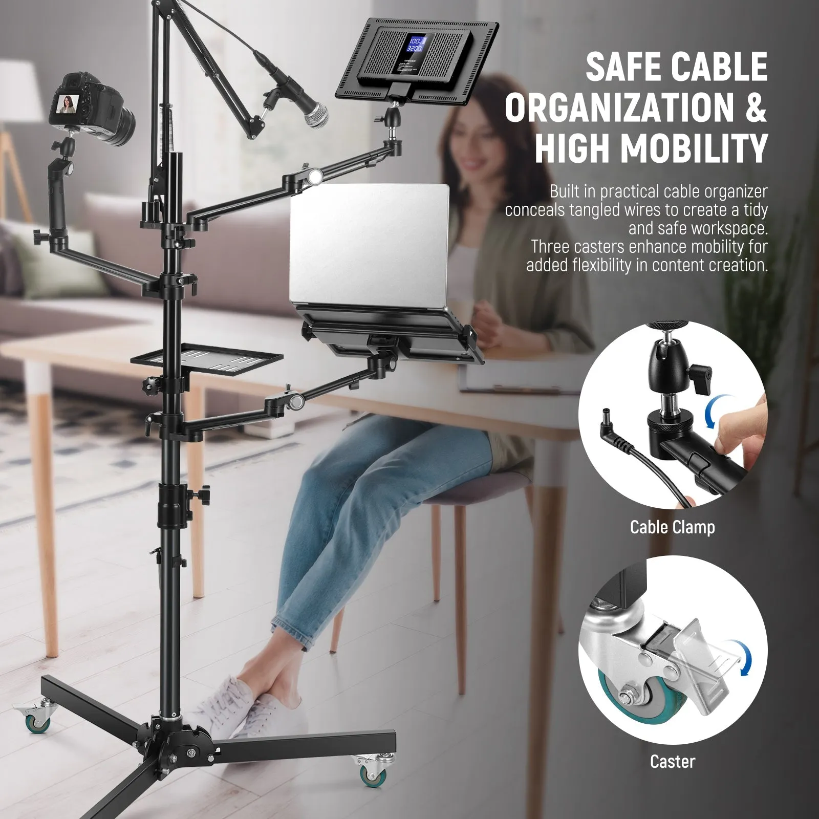 NEEWER DS010 Mobile Live Streaming Multi Mount Floor Stand