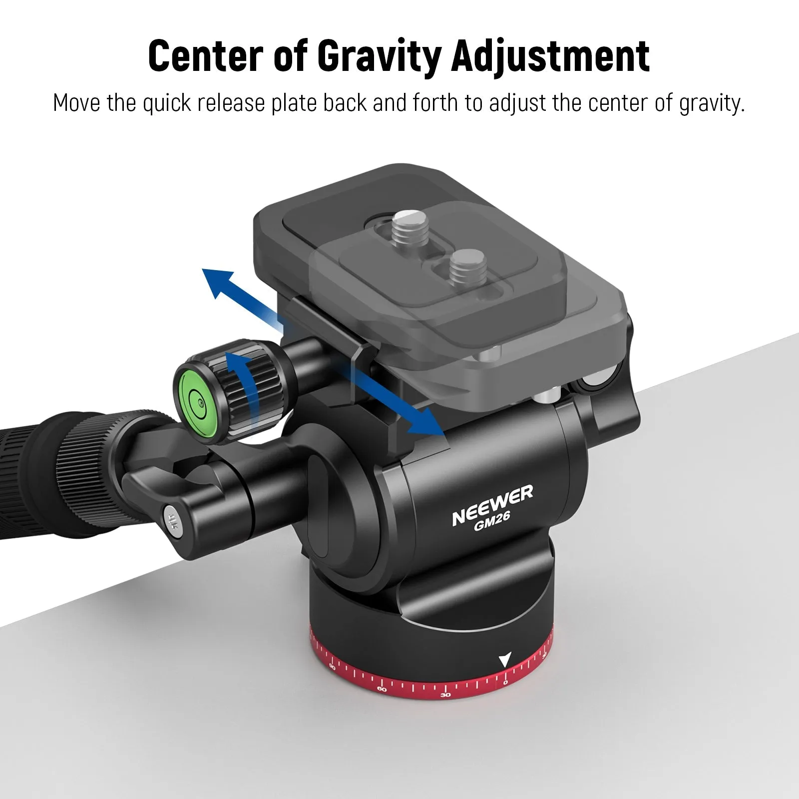 NEEWER GM26 Video Tripod Head Upgraded Horizontal Switch