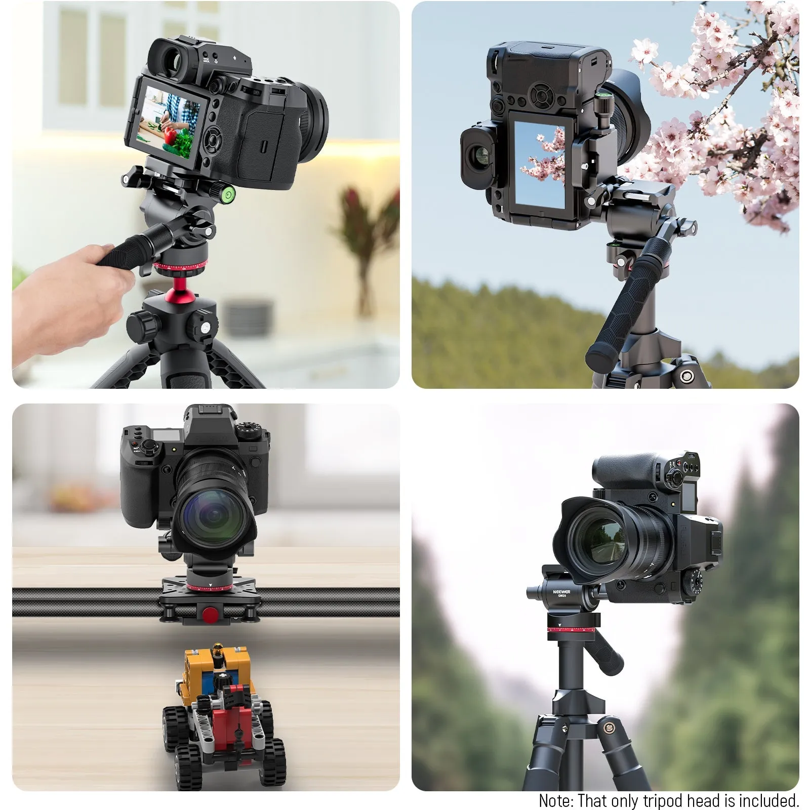 NEEWER GM26 Video Tripod Head Upgraded Horizontal Switch