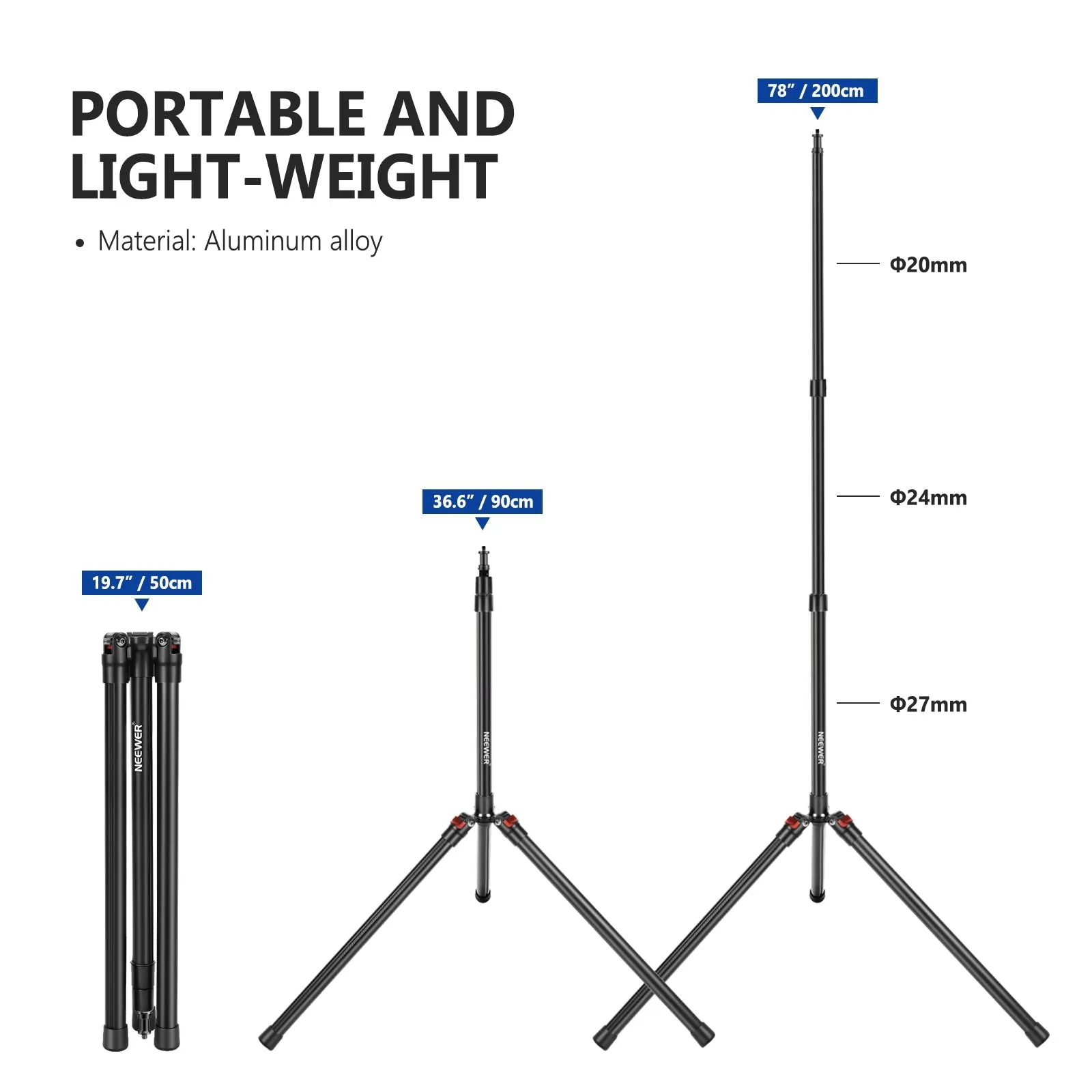 NEEWER S251 78.7”/200cm Photography Tripod Light Stand