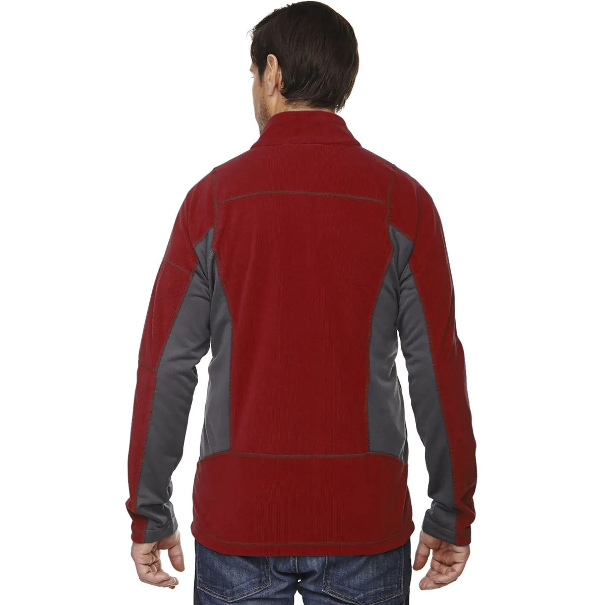 North End Men's Classic Red Generate Textured Fleece Jacket