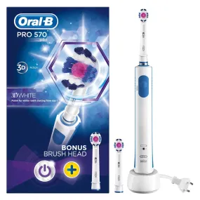 Oral-b Pro 570 Rechargeable Electric Toothbrush with 2 Refill Heads