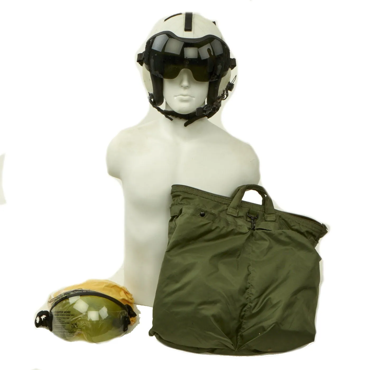 Original U.S. 1980s HGU-84/P Size Large Flight Helmet with Avionics, Extra Visors & Carry Bag