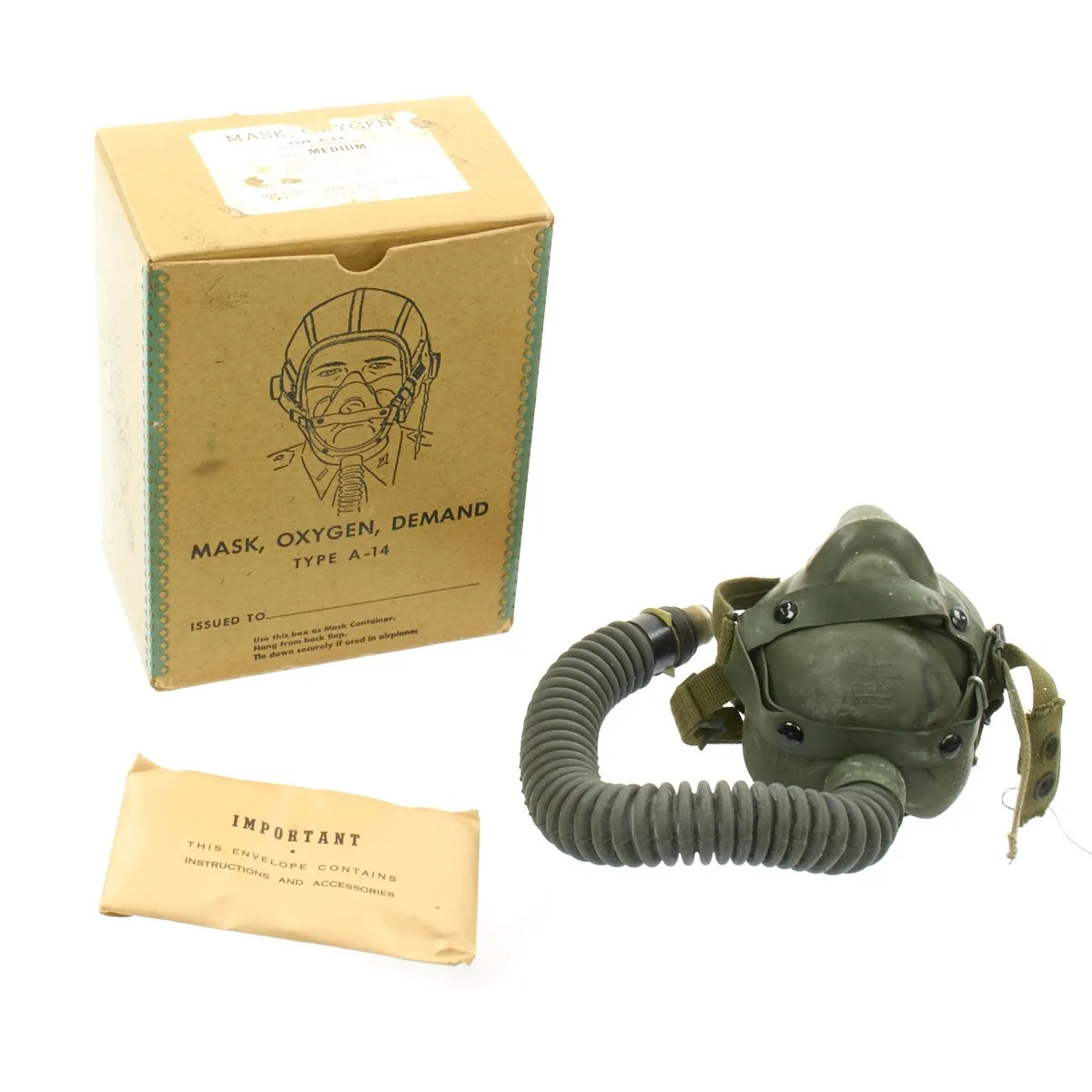 Original U.S. WWII USAAF Aviator Flight Set - AN6530 Green Goggles, A-14 Mask, AN-H-15 Helmet, ANB-H-1 Receivers