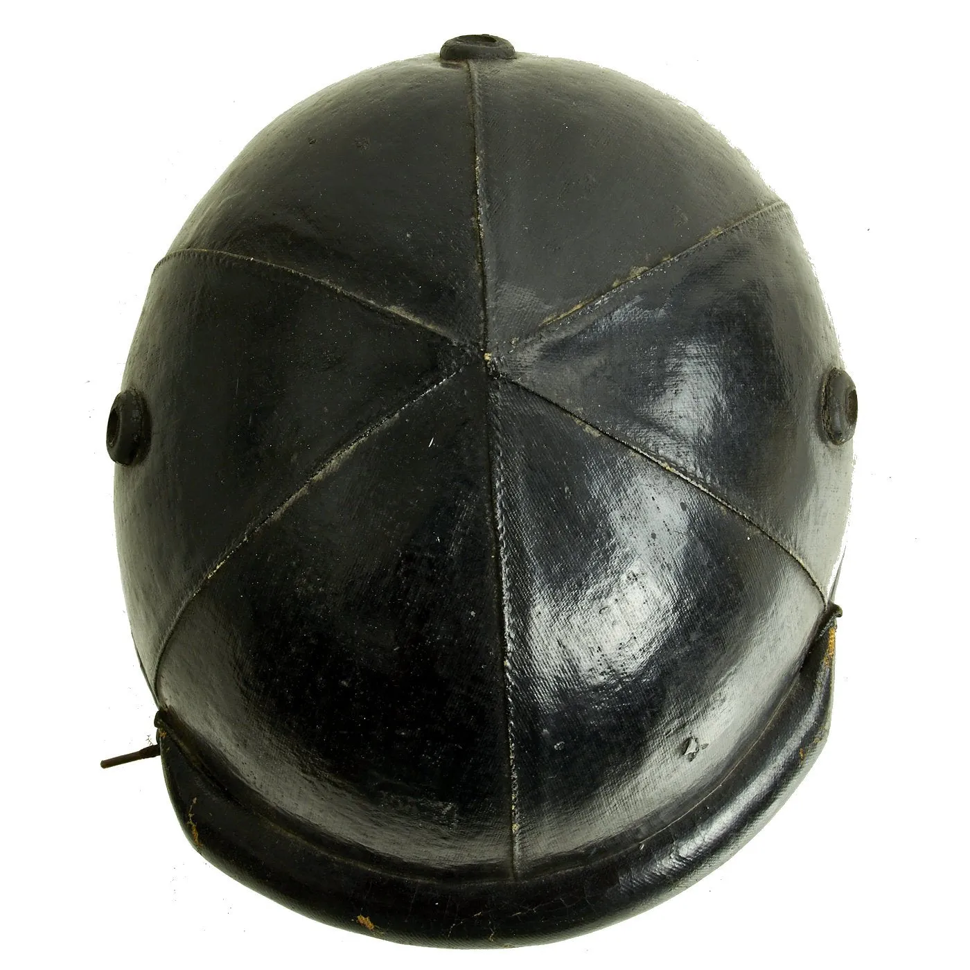 Original WWII Canadian Tanker Crash Helmet with Earphone "Scrum" - Size 6 7/8