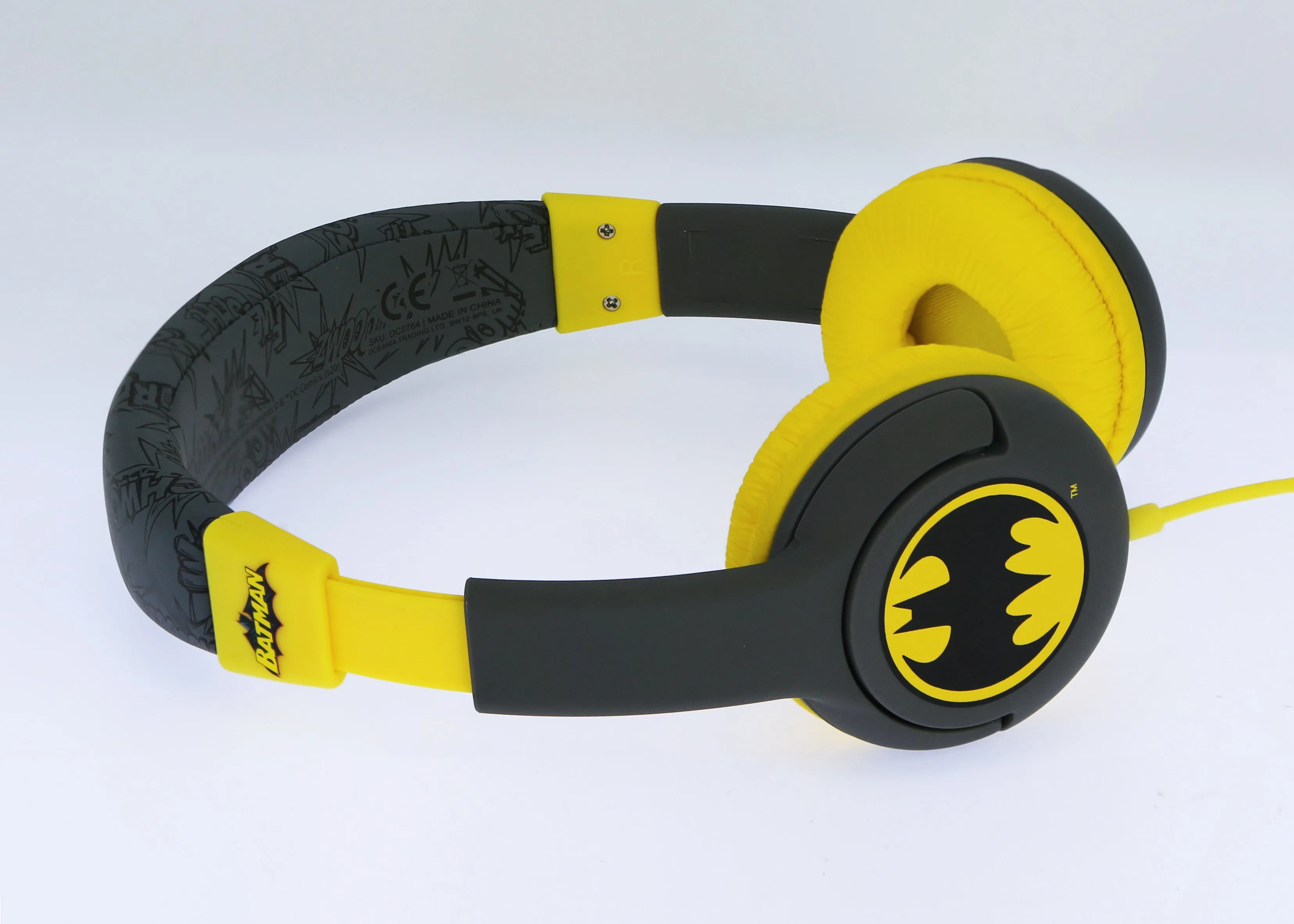 OTL Technologies - Batman Headset Kids Headphones On-Ear 85dB Limited Volume (DC0764) - Gray / Black