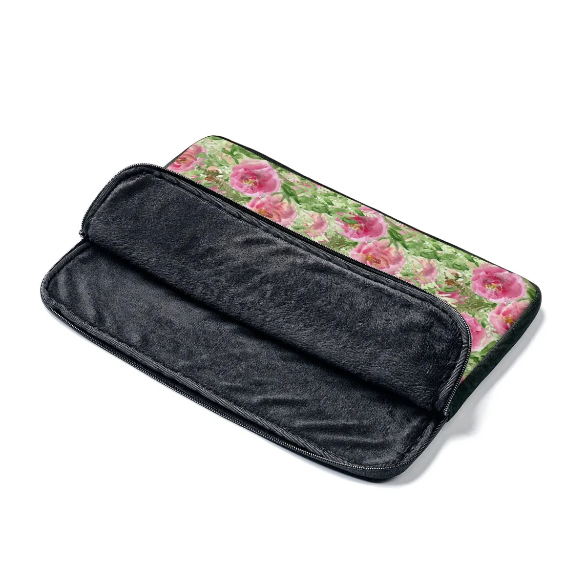 Pink Rose Floral Print 12', 13", 14" Floral Laptop Sleeve - Designed   Made in the USA