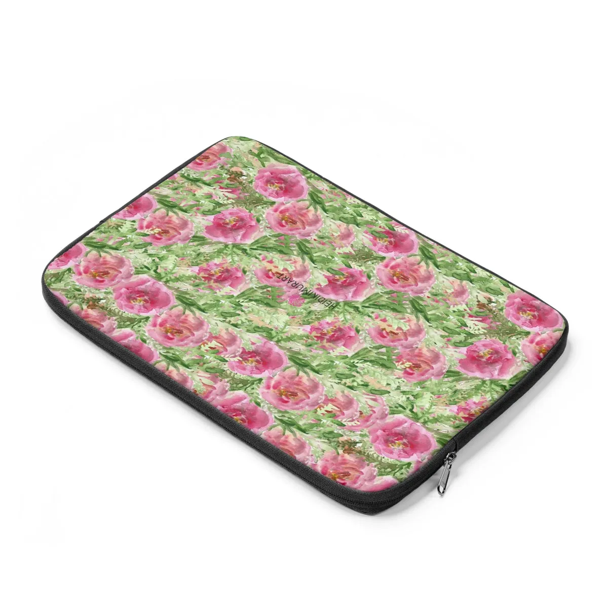 Pink Rose Floral Print 12', 13", 14" Floral Laptop Sleeve - Designed   Made in the USA