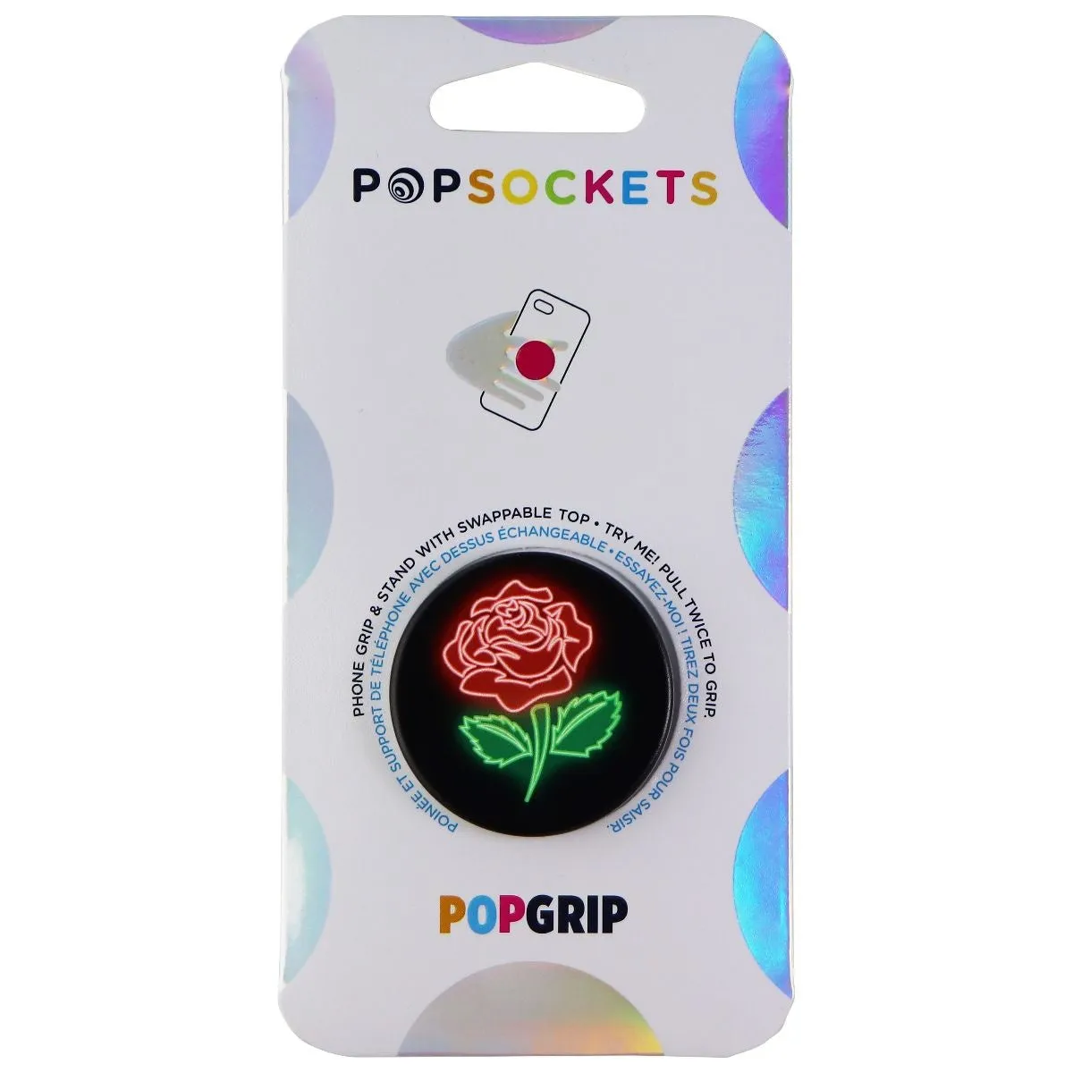 PopSockets: PopGrip Stand and Grip with a Swappable Top - Neon Rose