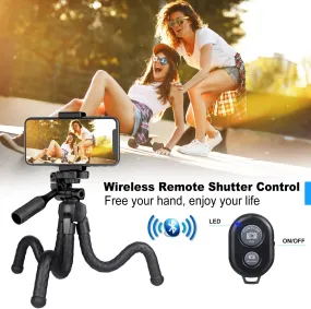 Portable And Adjustable Flexible Phone Tripods Camera Stand Holder With Wireless