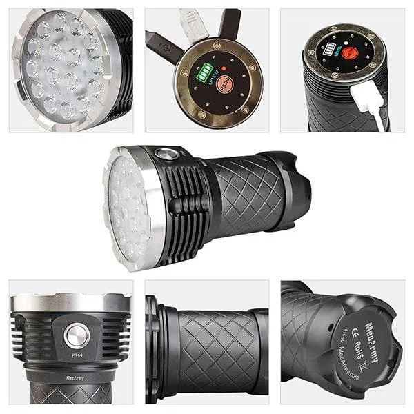 PT60 9600 Lumens USB Rechargeable Search Flashlight