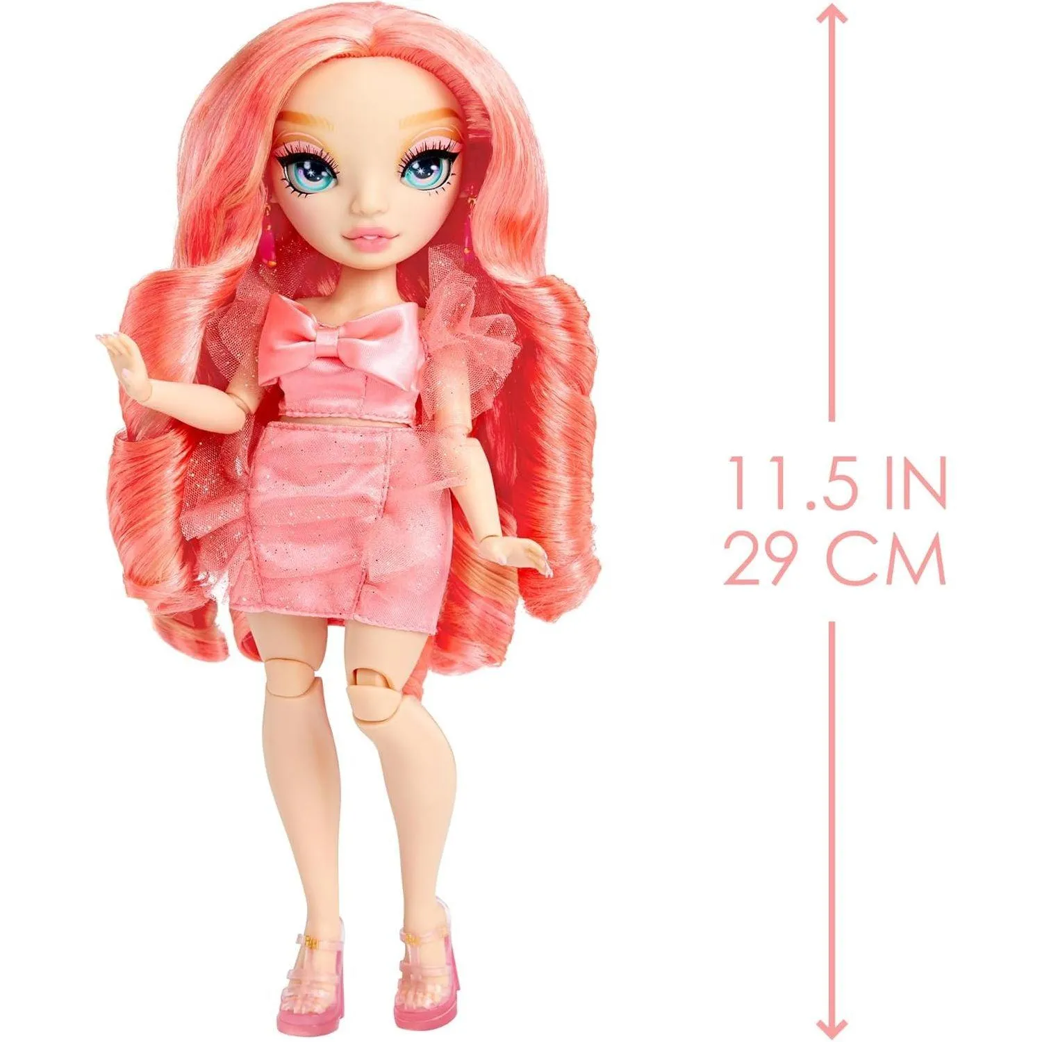 Rainbow High Pinkly - Pink Fashion Doll in Fashionable Outfit, with Glasses & 10  Colorful Play Accessories