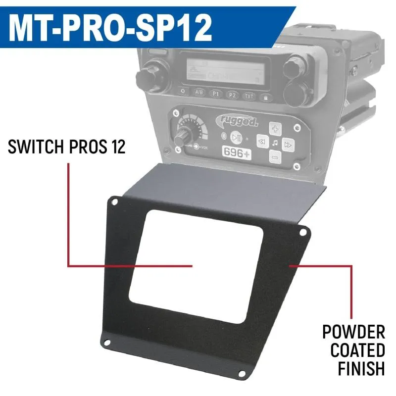 Rugged Radios Lower Accessory Panel - Switch Pros 12 - Polaris RZR PRO XP/RZR Turbo R/RZR PRO R Dash Mount Radio/Intercom