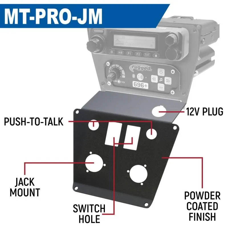 Rugged Radios Lower Accessory Panel - Switch Pros 12 - Polaris RZR PRO XP/RZR Turbo R/RZR PRO R Dash Mount Radio/Intercom