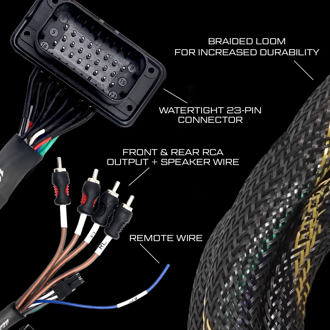 RZR® Pro Series Ride Command Front & Rear RCA Output   Speaker Wire & Remote | UTVS-PRO-RC-RCA-OUT