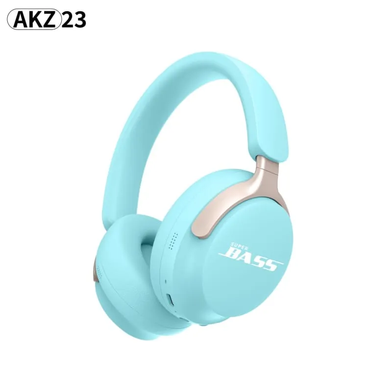 Stylish White Wireless Bluetooth Headset with Akz-23 Card Insertion