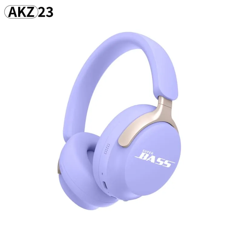 Stylish White Wireless Bluetooth Headset with Akz-23 Card Insertion