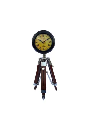 TECHZONE Wooden Antique Nautical Table Tripod Clock, Brown