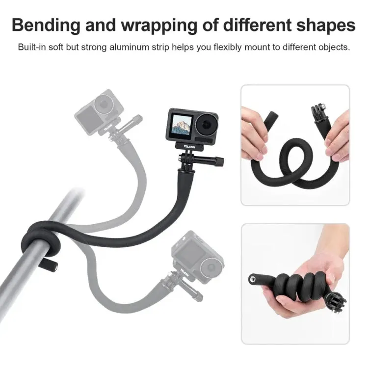 TELESIN Flexible Mount Bracket Octopus Tripod For Mini Action Camera and Mobile Phone,Spec: With Phone Clip Kit