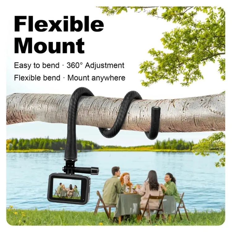 TELESIN Flexible Mount Bracket Octopus Tripod For Mini Action Camera and Mobile Phone,Spec: With Phone Clip Kit