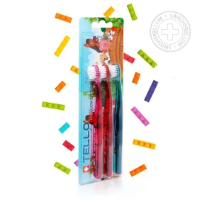 TELLO kids toothbrush Ultra Soft (3 pieces pack) for children from 6 years old