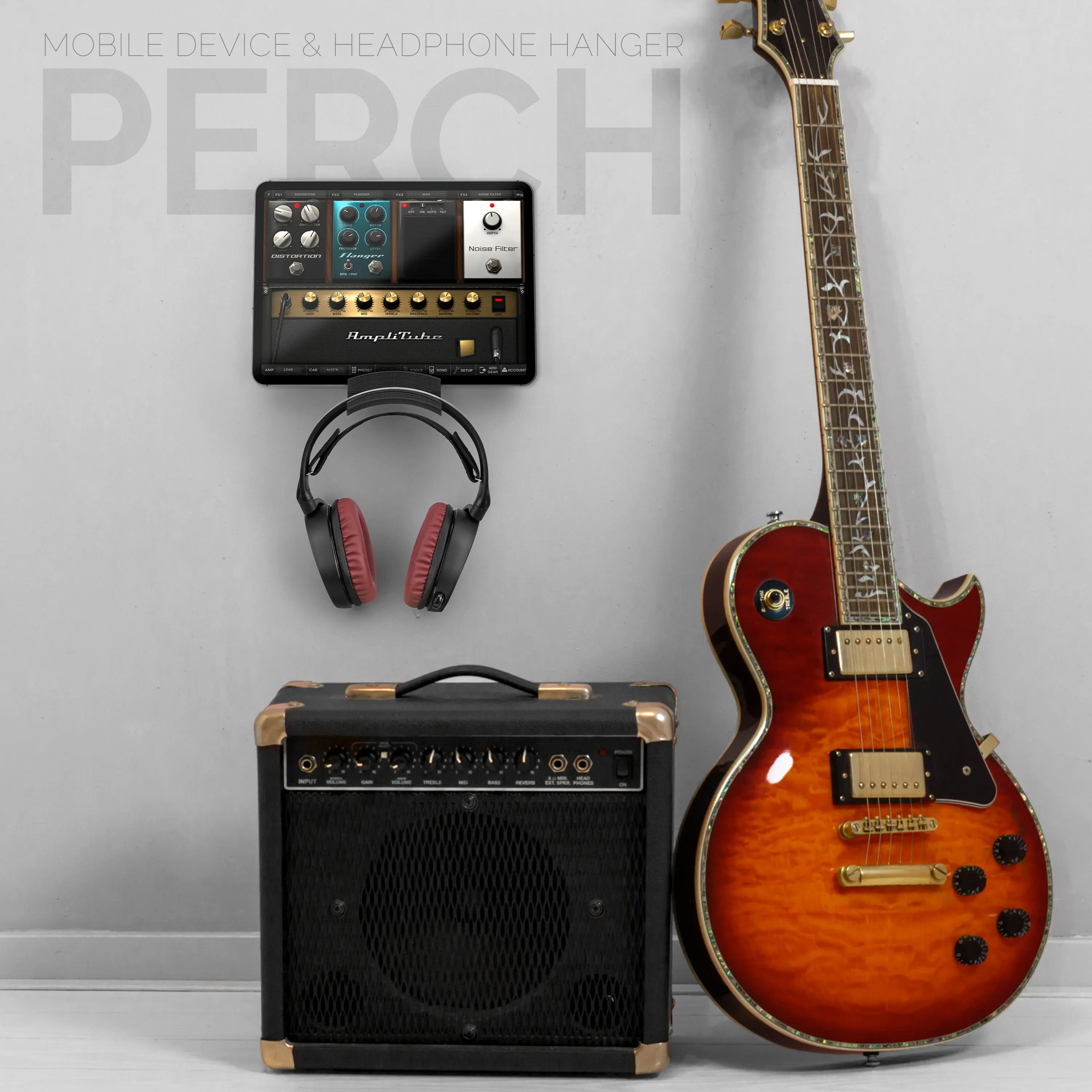 The Perch - Tablet / Phone Mount & Headphone Hanger - iPhone, iPad & Most Android Devices