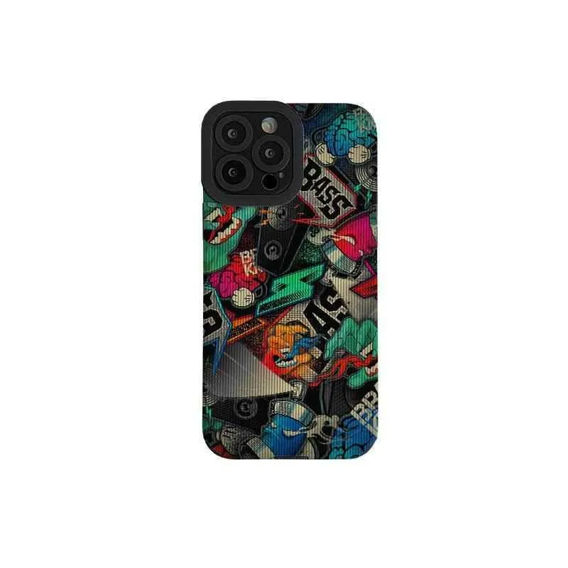 Trendy Graffiti Fashion: Cute Phone Case with Soft Cover for iPhone 14, 13, 12, 11 Pro Max, X, XS Max, XR, 7, and 8 Plus