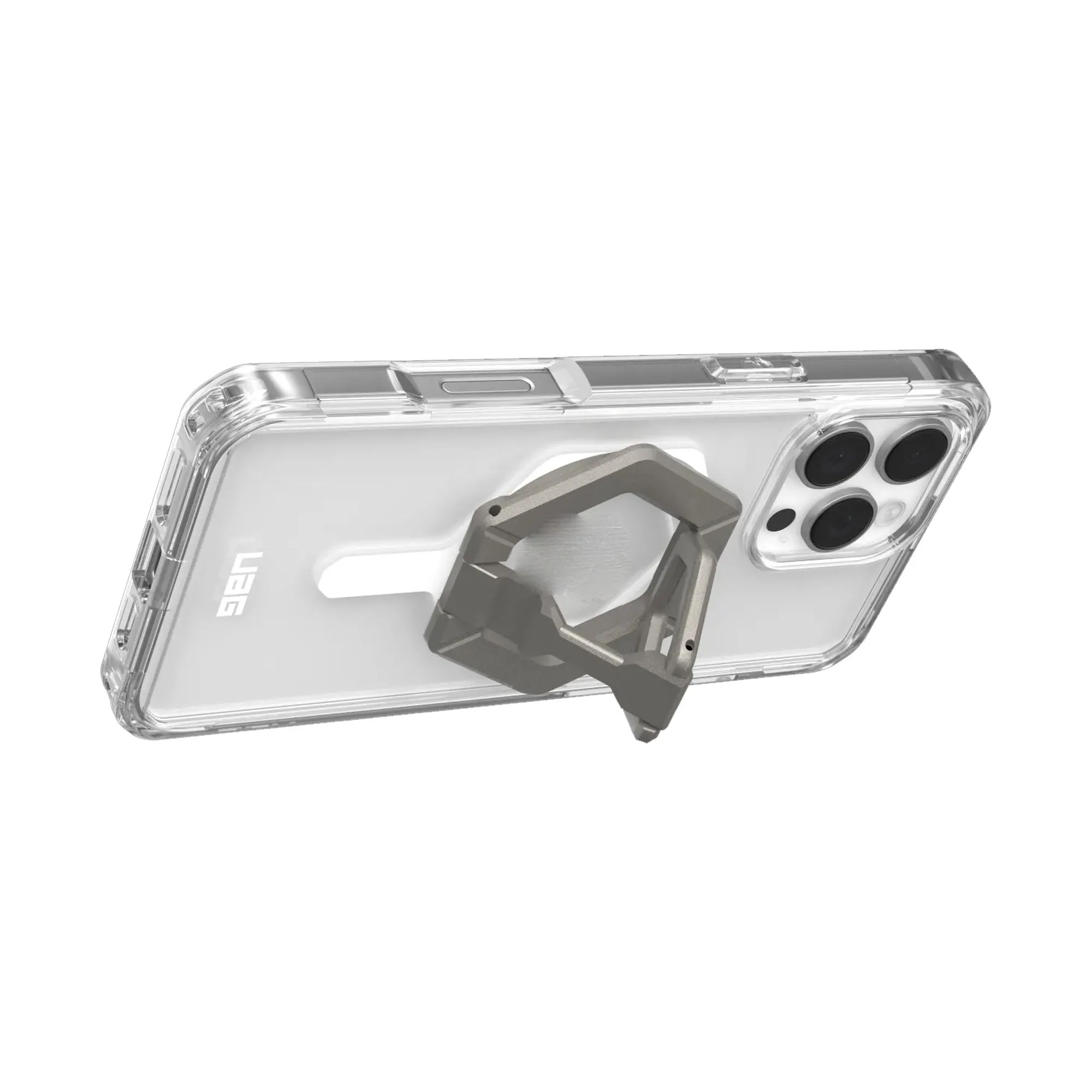 UAG Plyo MagSafe Bundle - Ice White Case   Titanium Ring Stand for iPhone 16 Pro Max