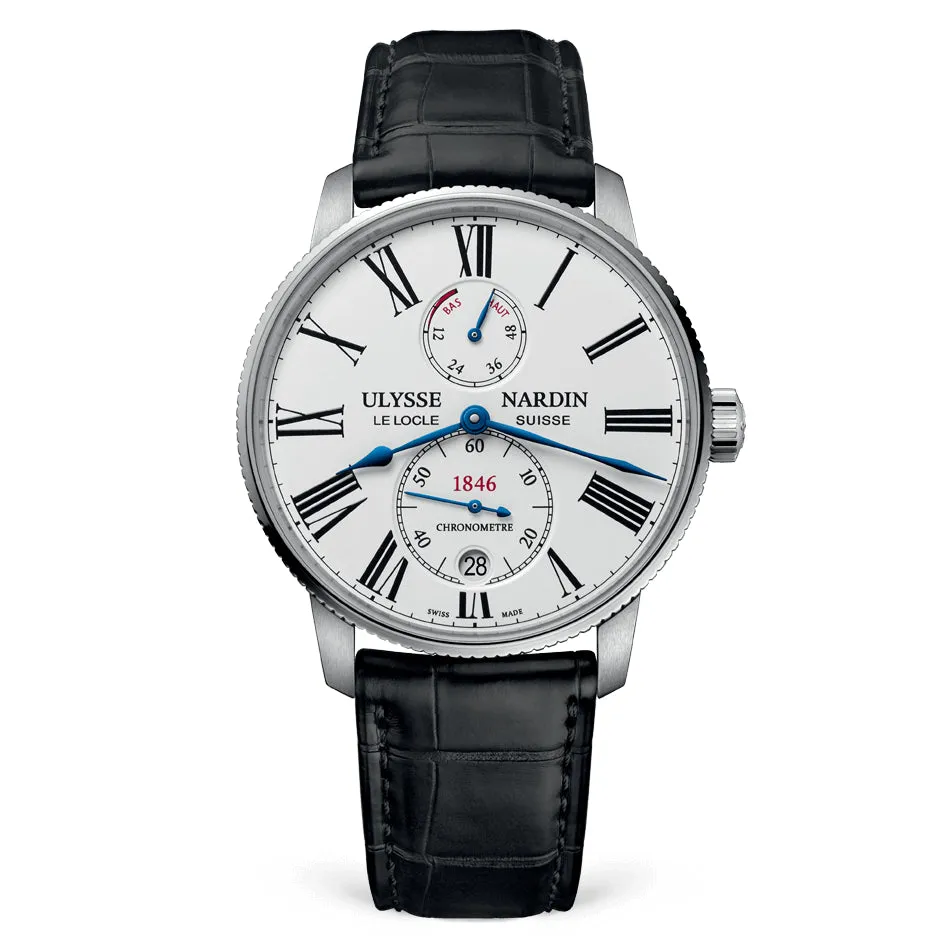 Ulysse Nardin - Marine Torpilleur White - Alligator Leather Strap - 42mm