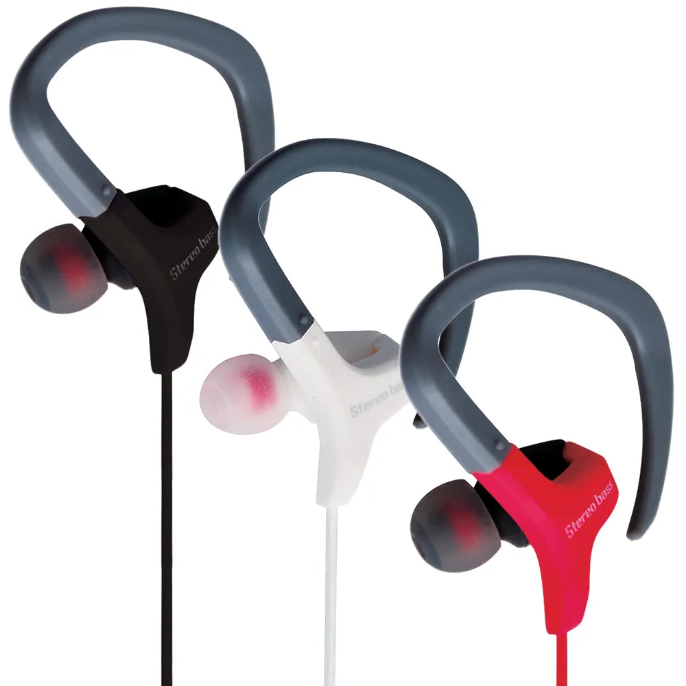 Universal Sweatproof Sport Earphone with Hook (White or Black)